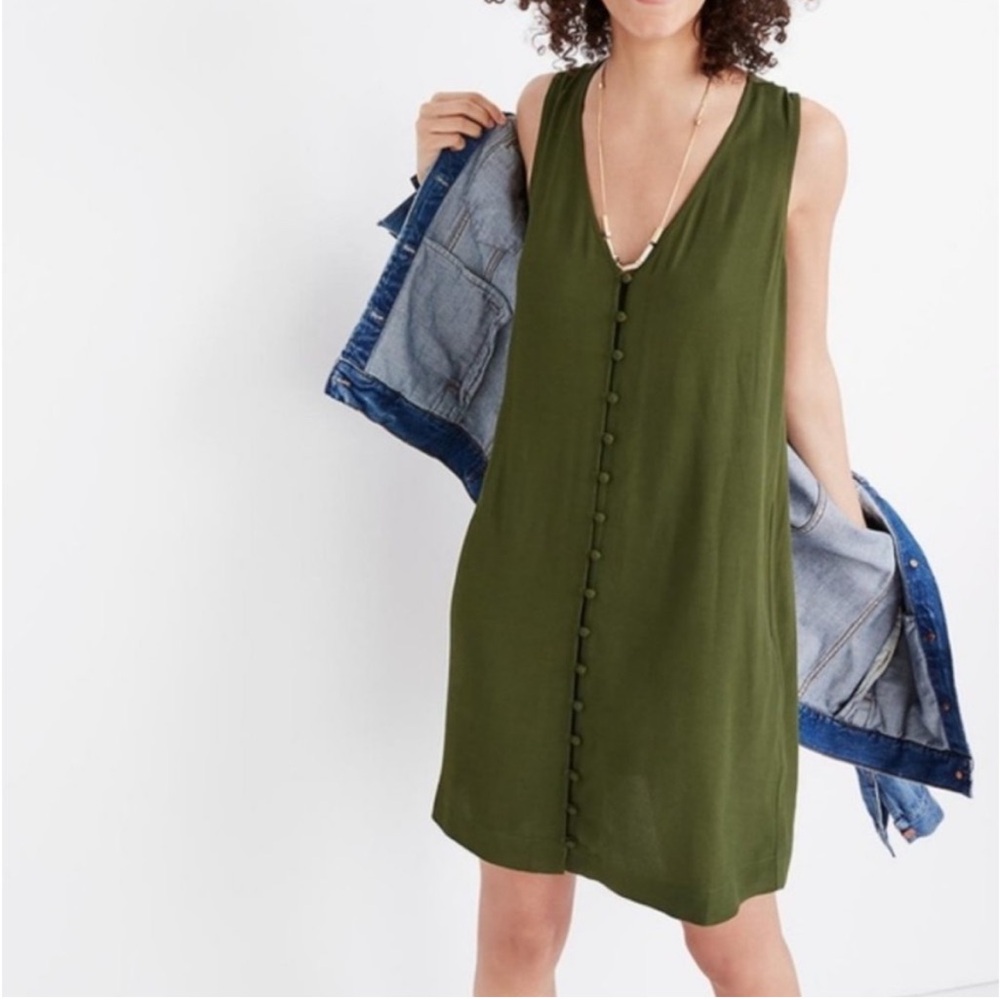 MADEWELL Heather Button Front Sleeveless Dress, XXL